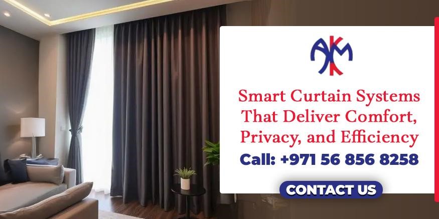 Contact us for electric curtains Dubai that provide comfort, privacy, and energy efficiency