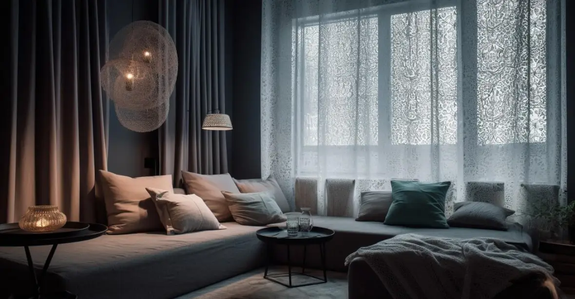 A bedroom with blackout curtains ensuring complete darkness