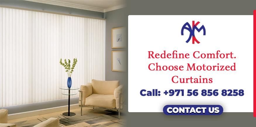 Contact us to enhance your comfort with Motorized curtains UAE